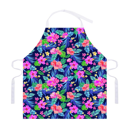Hawaii Exotic Flowers Pattern Print Adjustable Apron