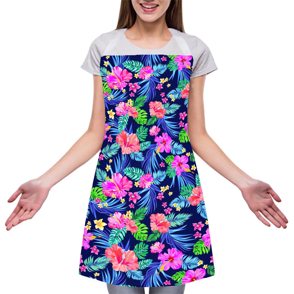 Hawaii Exotic Flowers Pattern Print Adjustable Apron