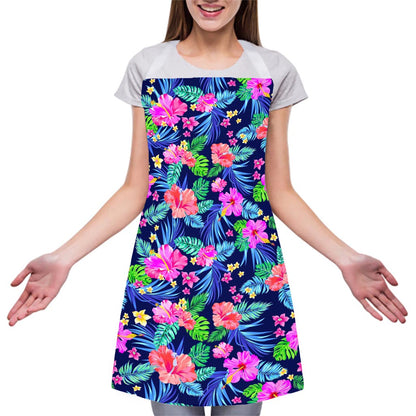 Hawaii Exotic Flowers Pattern Print Adjustable Apron