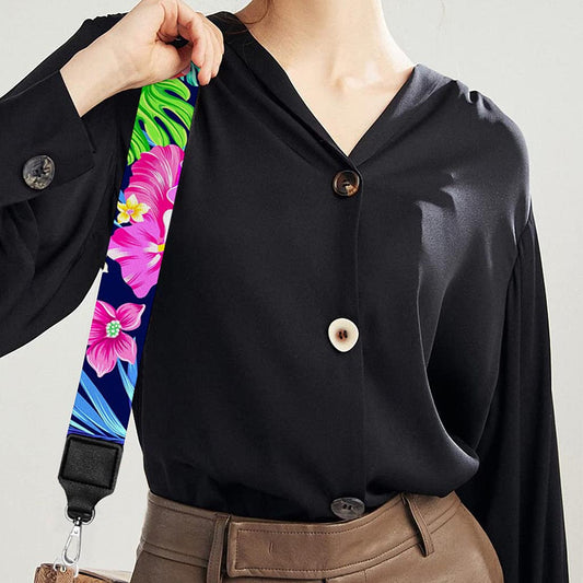 Hawaii Exotic Flowers Pattern Print Bag Strap