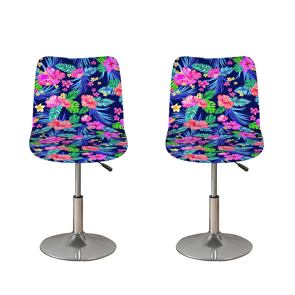 Hawaii Exotic Flowers Pattern Print Bar Stool Covers