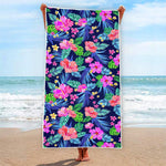 Hawaii Exotic Flowers Pattern Print Beach Towel