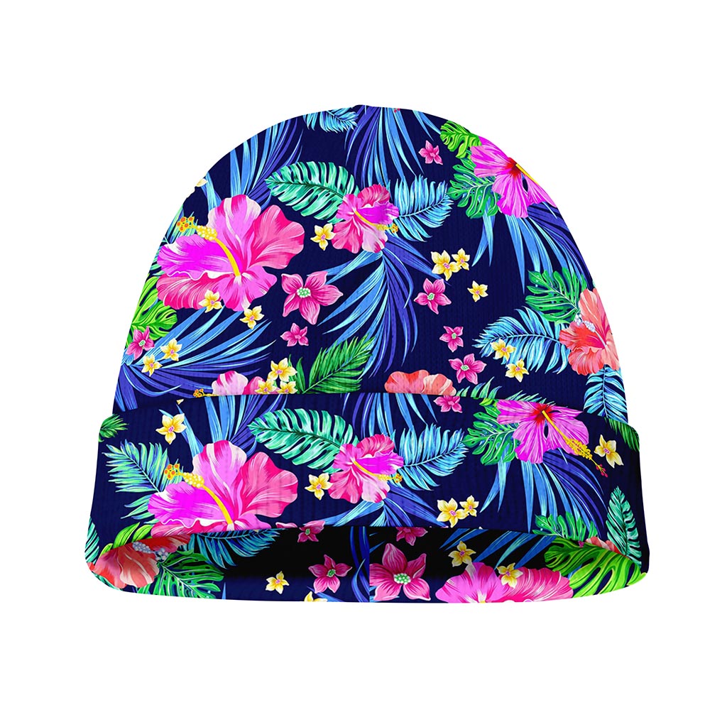 Hawaii Exotic Flowers Pattern Print Beanie