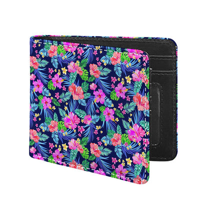 Hawaii Exotic Flowers Pattern Print Bifold Wallet