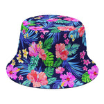 Hawaii Exotic Flowers Pattern Print Bucket Hat