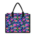Hawaii Exotic Flowers Pattern Print Canvas Tote Bag