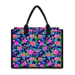 Hawaii Exotic Flowers Pattern Print Canvas Tote Bag