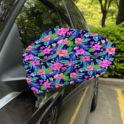 Hawaii Exotic Flowers Pattern Print Car Side Mirror Covers