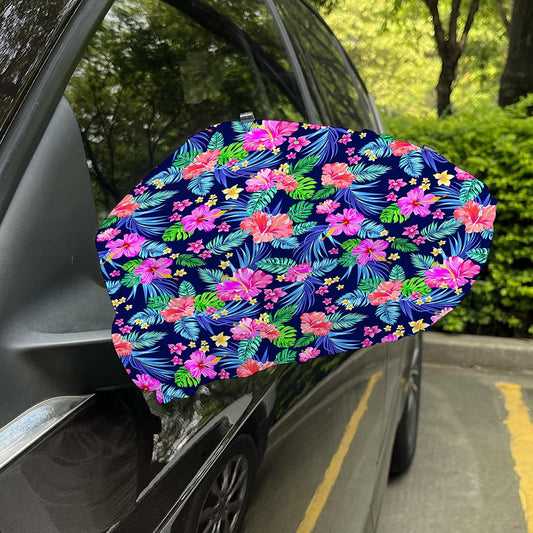 Hawaii Exotic Flowers Pattern Print Car Side Mirror Covers