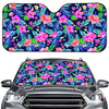 Hawaii Exotic Flowers Pattern Print Car Windshield Sun Shade