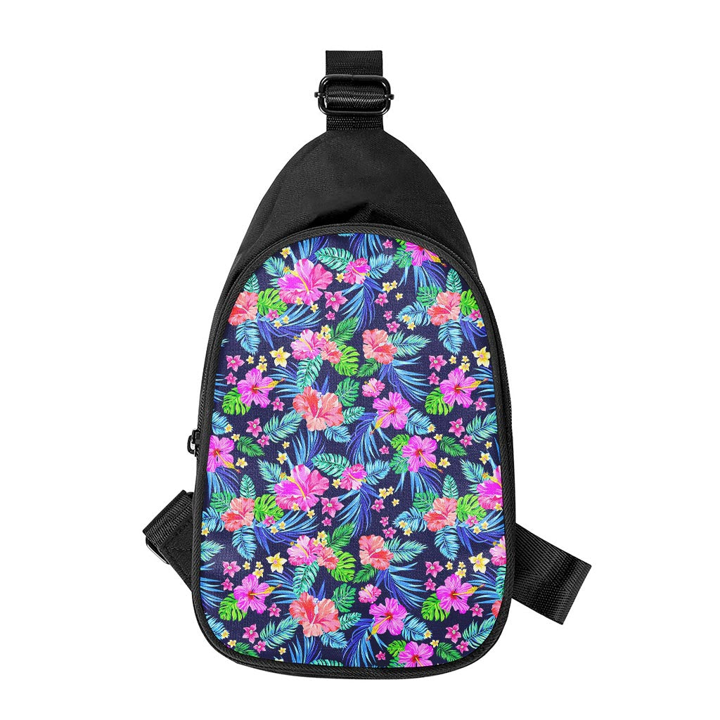 Hawaii Exotic Flowers Pattern Print Chest Bag