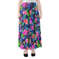 Hawaii Exotic Flowers Pattern Print Chiffon Maxi Skirt