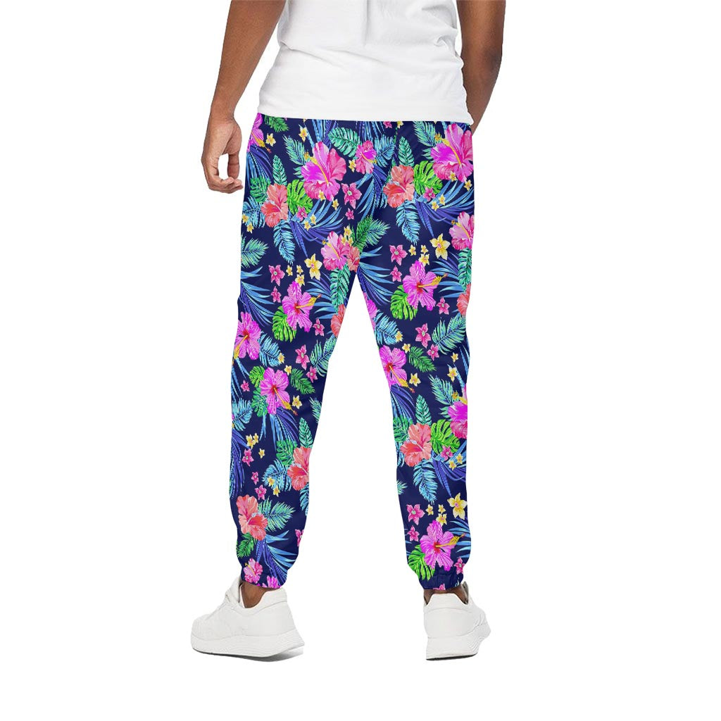 Hawaii Exotic Flowers Pattern Print Cotton Pants