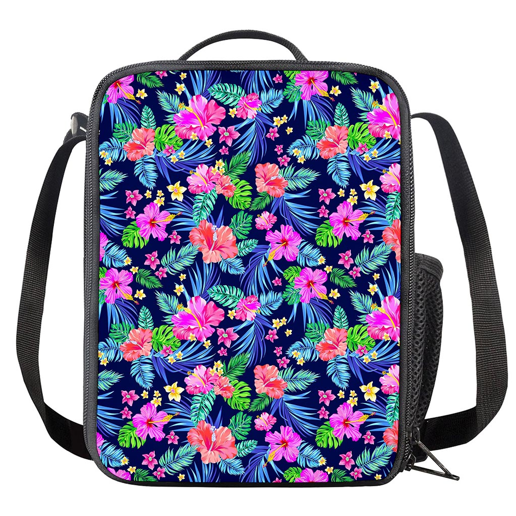 Hawaii Exotic Flowers Pattern Print Crossbody Lunch Bag