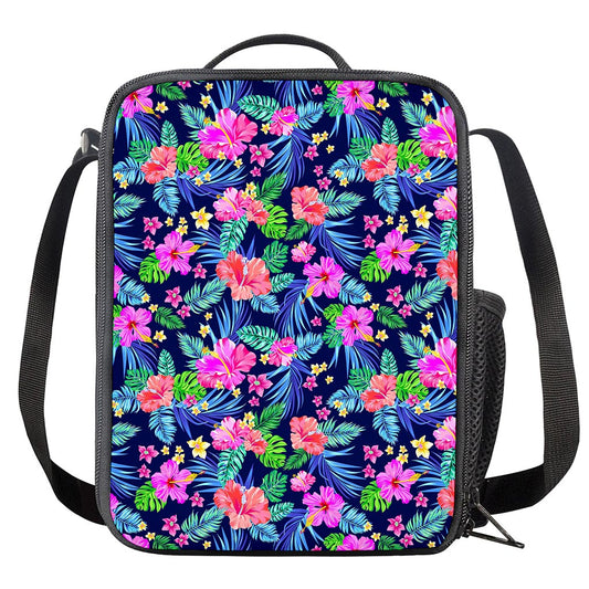 Hawaii Exotic Flowers Pattern Print Crossbody Lunch Bag