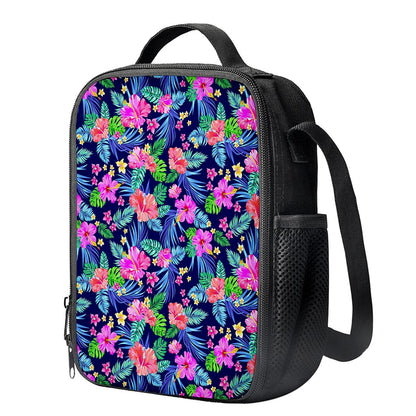 Hawaii Exotic Flowers Pattern Print Crossbody Lunch Bag