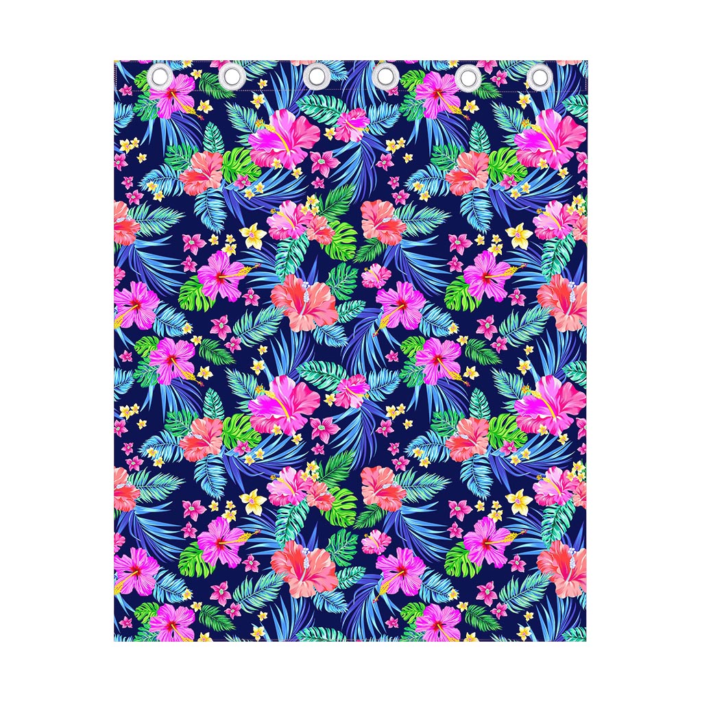Hawaii Exotic Flowers Pattern Print Curtain