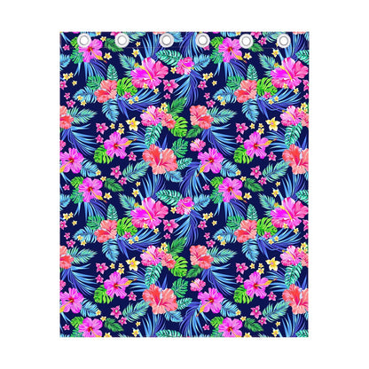 Hawaii Exotic Flowers Pattern Print Curtain