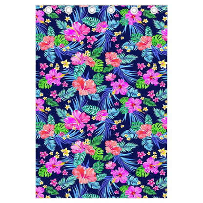 Hawaii Exotic Flowers Pattern Print Curtain