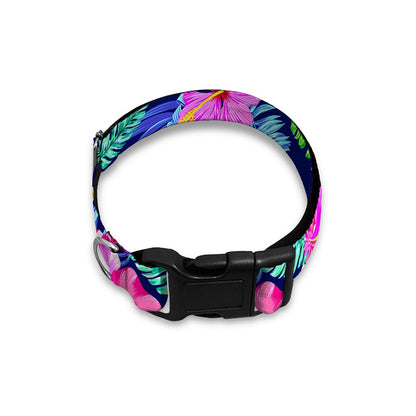 Hawaii Exotic Flowers Pattern Print Dog Collar