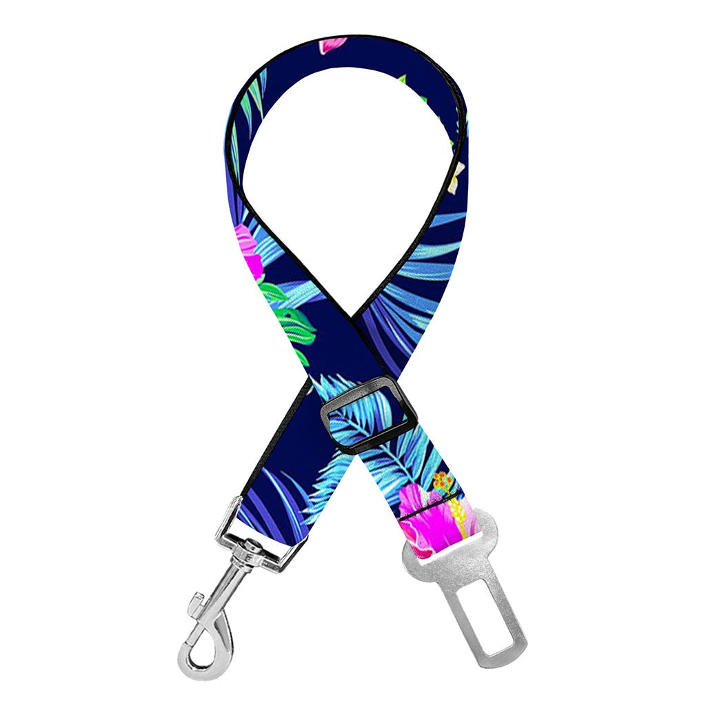 Hawaii Exotic Flowers Pattern Print Dog Seat Belt