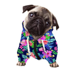 Hawaii Exotic Flowers Pattern Print Dog Zip Up Hoodie