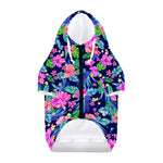 Hawaii Exotic Flowers Pattern Print Dog Zip Up Hoodie