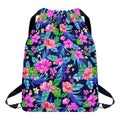 Hawaii Exotic Flowers Pattern Print Drawstring Backpack
