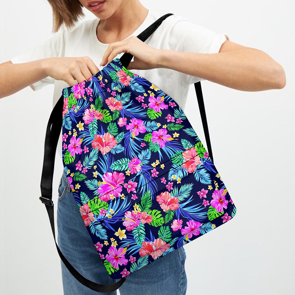 Hawaii Exotic Flowers Pattern Print Drawstring Backpack