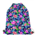 Hawaii Exotic Flowers Pattern Print Drawstring Bag