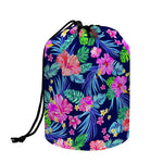 Hawaii Exotic Flowers Pattern Print Drawstring Makeup Bag
