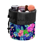 Hawaii Exotic Flowers Pattern Print Drawstring Makeup Bag