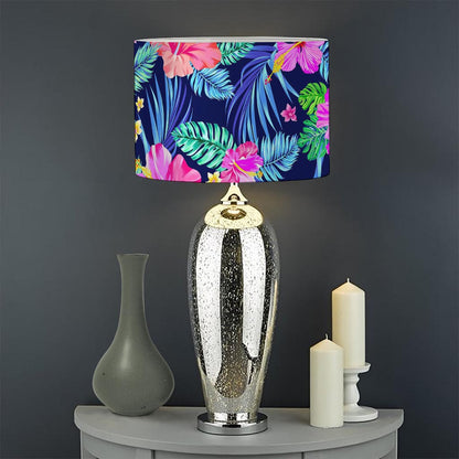 Hawaii Exotic Flowers Pattern Print Drum Lamp Shade