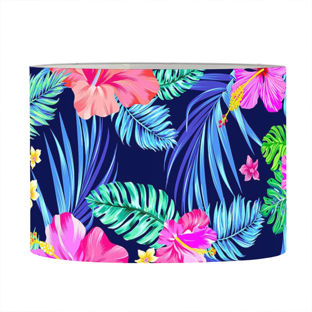 Hawaii Exotic Flowers Pattern Print Drum Lamp Shade