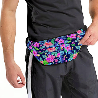 Hawaii Exotic Flowers Pattern Print Fanny Pack