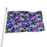 Hawaii Exotic Flowers Pattern Print Flag
