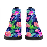 Hawaii Exotic Flowers Pattern Print Flat Ankle Boots