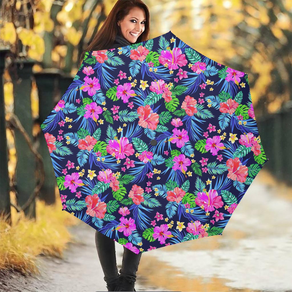 Hawaii Exotic Flowers Pattern Print Foldable Umbrella