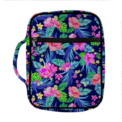 Hawaii Exotic Flowers Pattern Print Front Pocket Bible Bag