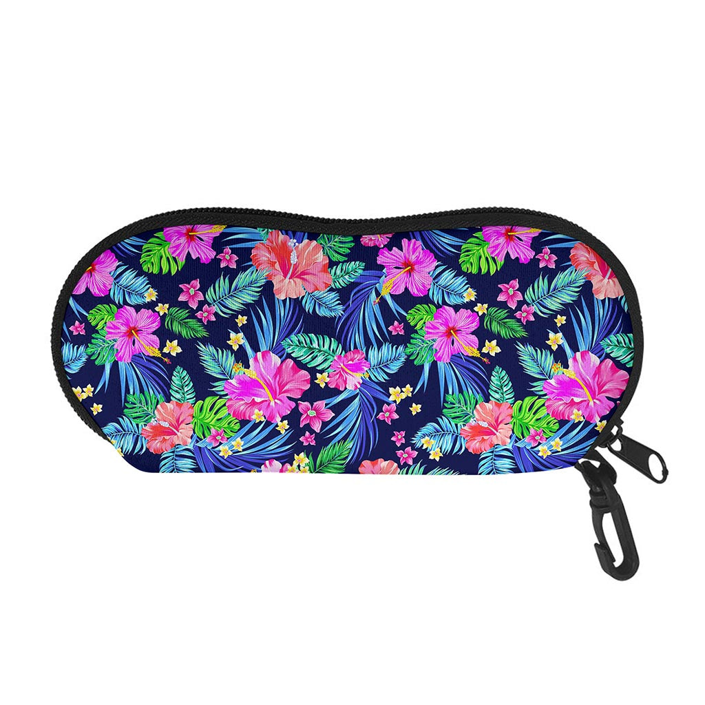 Hawaii Exotic Flowers Pattern Print Glasses Case