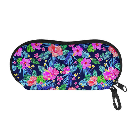 Hawaii Exotic Flowers Pattern Print Glasses Case