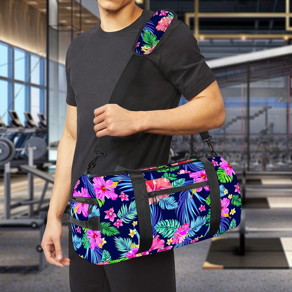 Hawaii Exotic Flowers Pattern Print Gym Bag