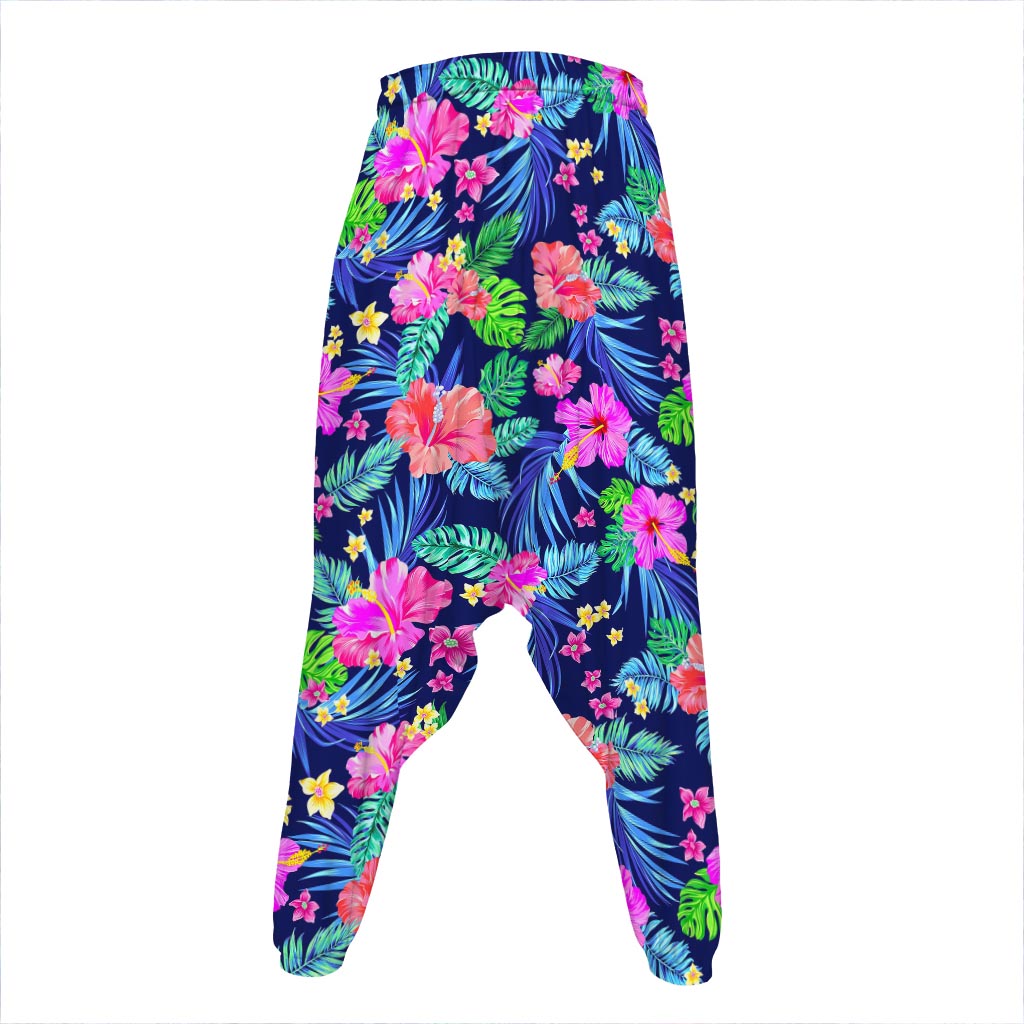 Hawaii Exotic Flowers Pattern Print Hammer Pants