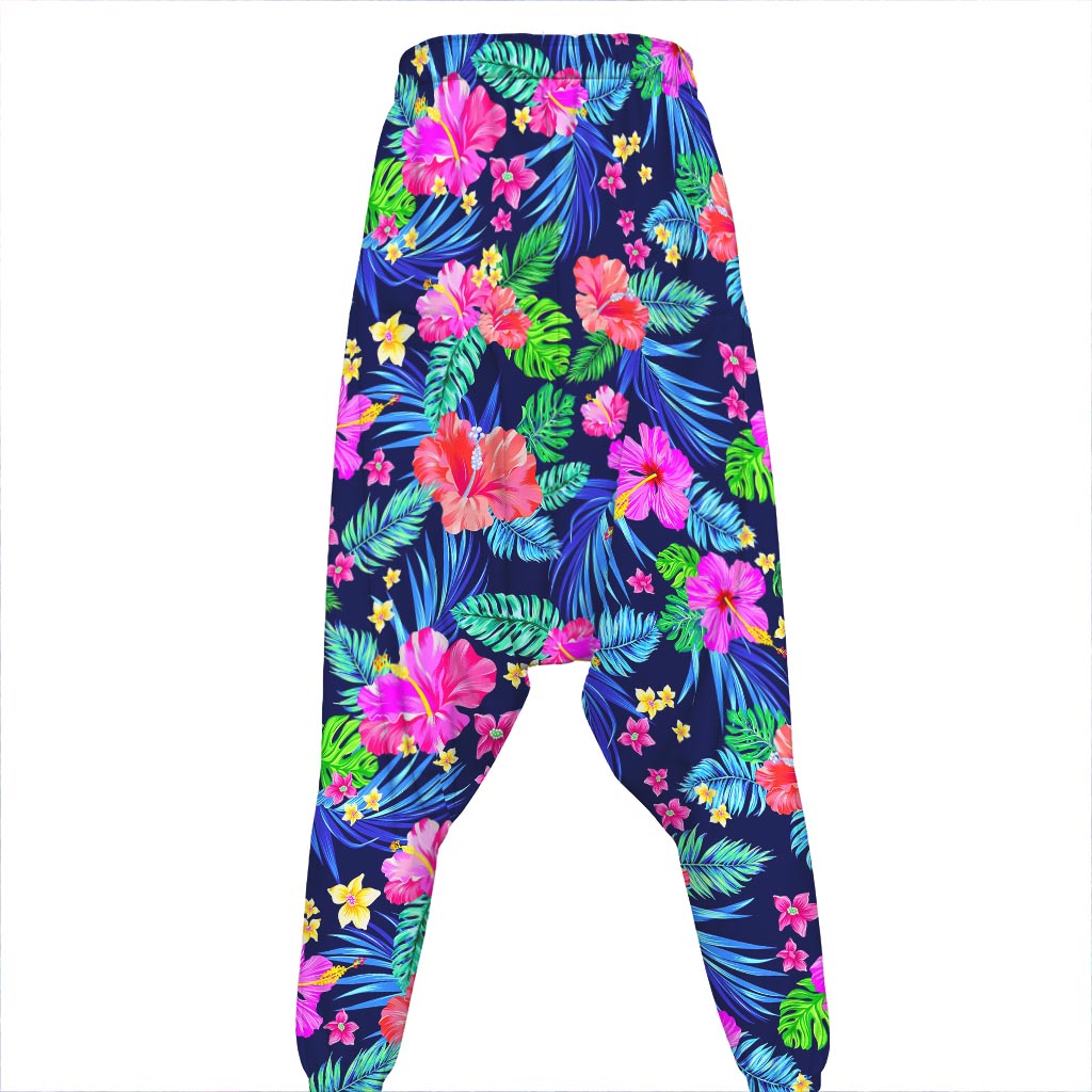 Hawaii Exotic Flowers Pattern Print Hammer Pants