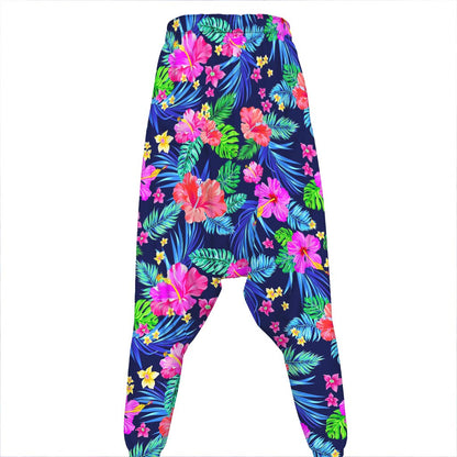 Hawaii Exotic Flowers Pattern Print Hammer Pants