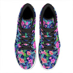 Hawaii Exotic Flowers Pattern Print High Top Leather Sneakers