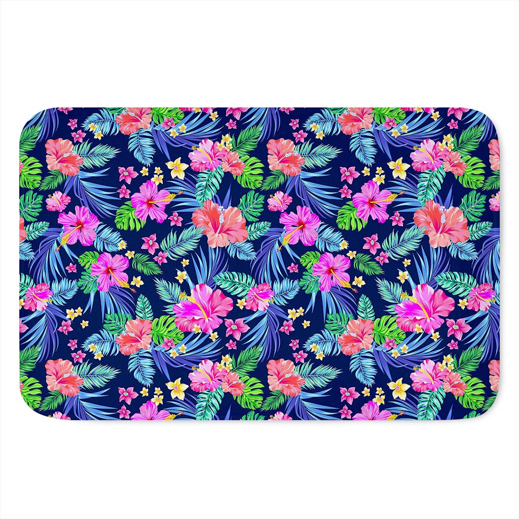 Hawaii Exotic Flowers Pattern Print Indoor Door Mat