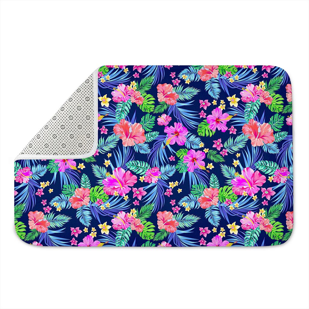 Hawaii Exotic Flowers Pattern Print Indoor Door Mat