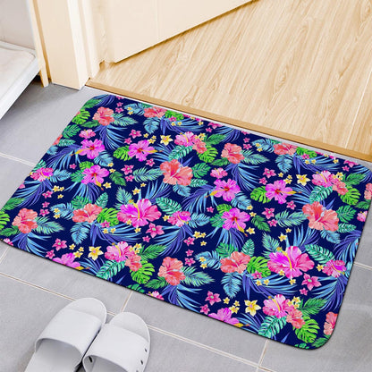 Hawaii Exotic Flowers Pattern Print Indoor Door Mat