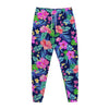 Hawaii Exotic Flowers Pattern Print Jogger Pants